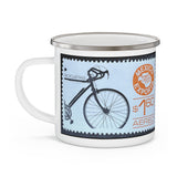 Bike Mexico Exporta Bicycle Vintage Postage Stamp Enamel Camping Mug