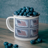 American Flag Stamp Enamel Mug