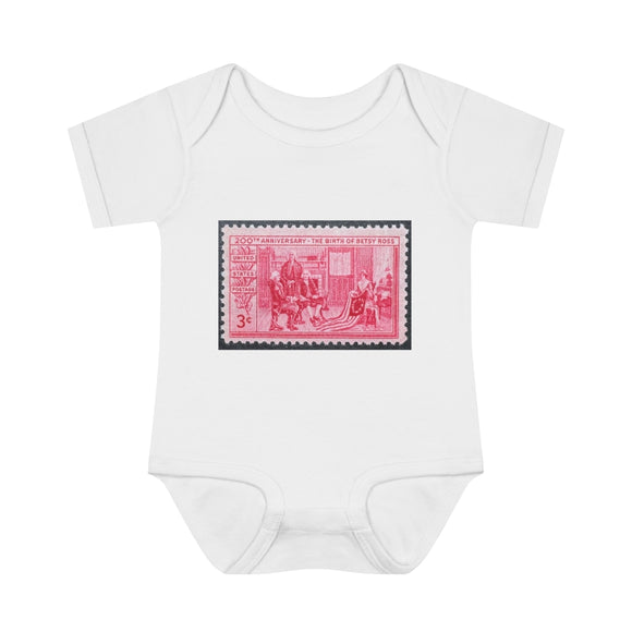 Betsy Ross Stamp Baby Onesie