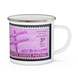 Telegraph 1944 Vintage Postage Stamp Enamel Camping Mug