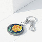 Yellow Rose Flower Keyring