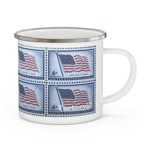 American Flag Stamp Enamel Mug