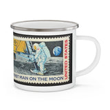 Man on the Moon Stamp Enamel Mug