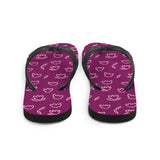 Maroon Flower Print Flip Flops