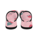 Strawberry Art Print Flip Flops