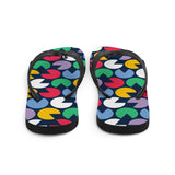 Slice out Circles Print Flip Flops