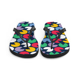 Slice out Circles Print Flip Flops