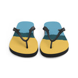 Mustard Blue Print Flip Flops