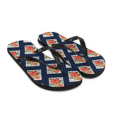 Rose on Blue Flip Flops