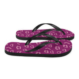 Maroon Flower Print Flip Flops