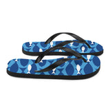 Fish Print Flip Flops