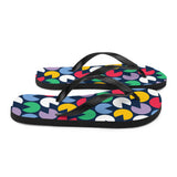 Slice out Circles Print Flip Flops