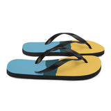 Mustard Blue Print Flip Flops