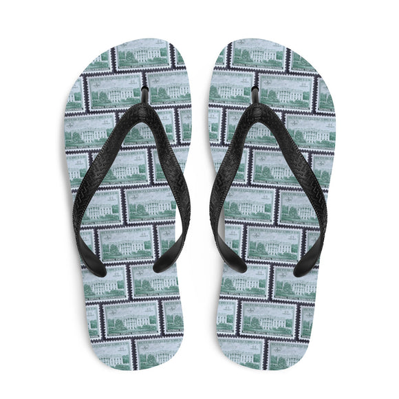 White House Stamp Flip Flops