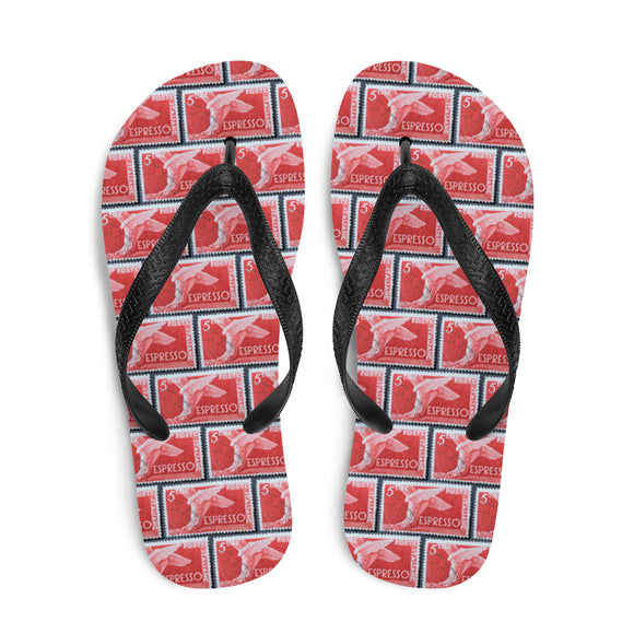 Espresso Red Flip Flops