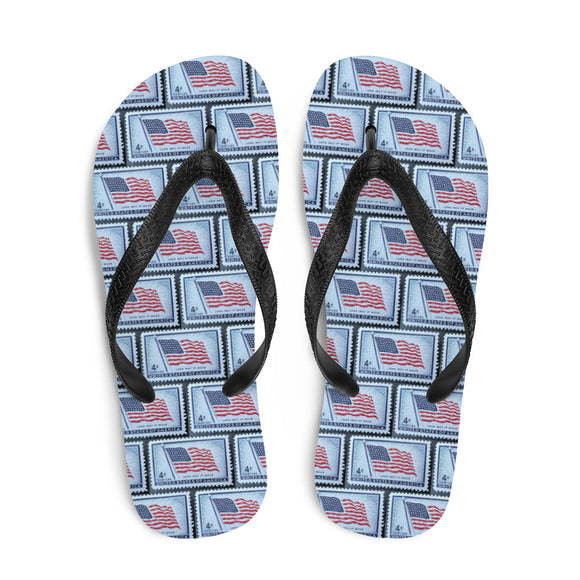 American Flag Stamp Flip Flops