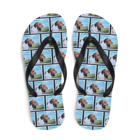 Basset Hound Dog Flip Flops