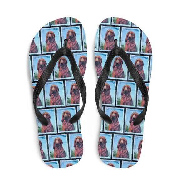 Blood Hound Dog Flip Flops