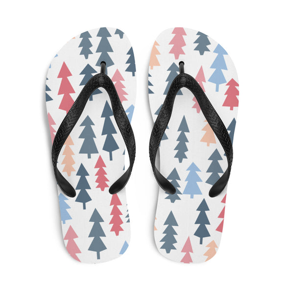 Trees in Snow Print Flip Flops