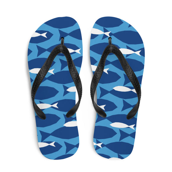 Fish Print Flip Flops