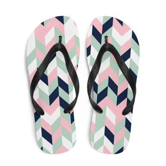 Chevron Print Flip Flops