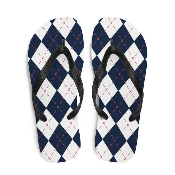 Argyle Sweater Print Flip Flops