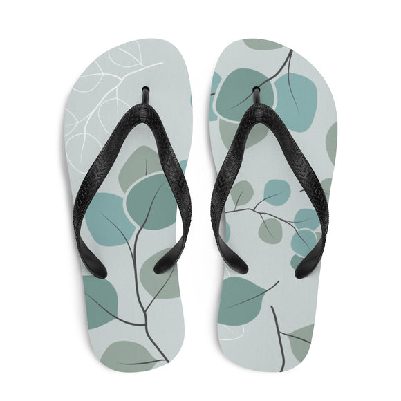 Leaves Print Flip Flops