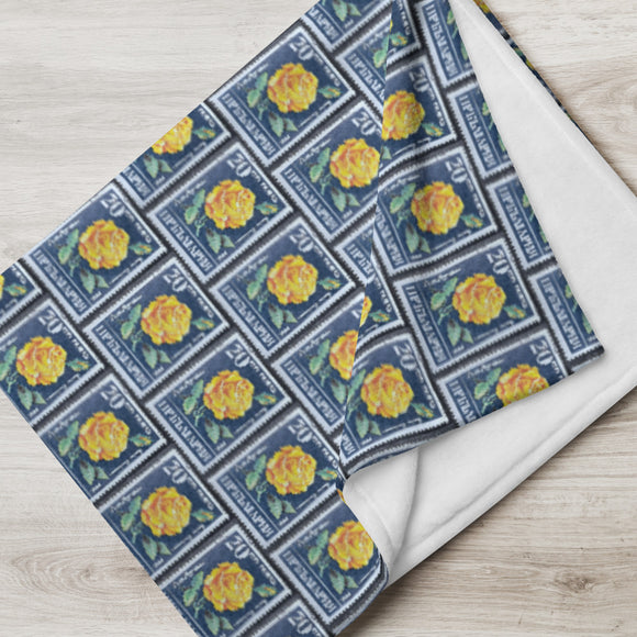 Yellow Rose Stamp Blanket