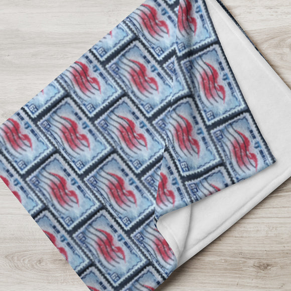 Air Mail Red Eagle Stamp Blanket