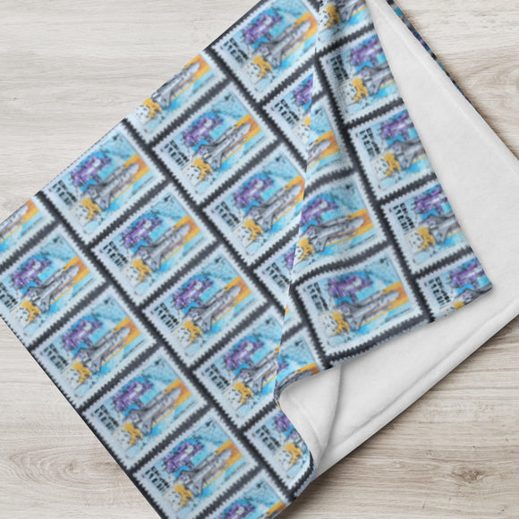 Space Rocket Stamp Blanket