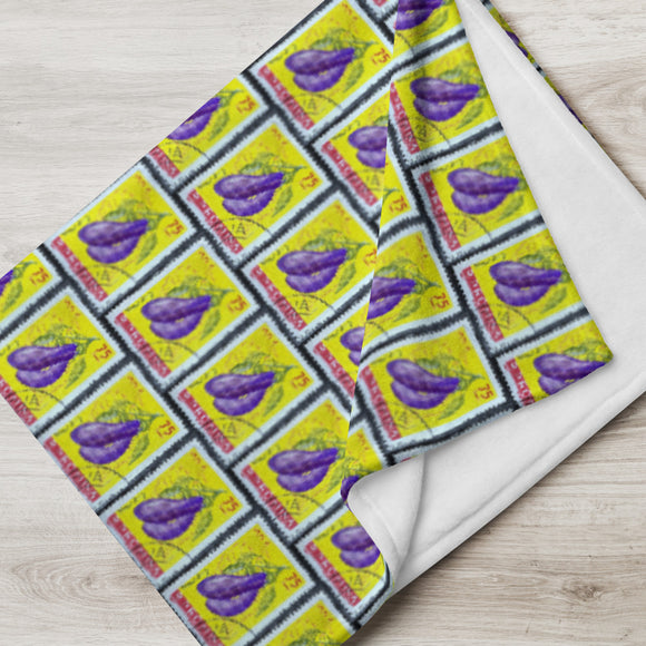 Eggplant Vegetable Stamp Blanket